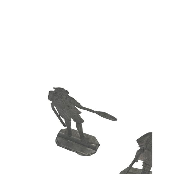 Set Of 10 Vintage Pewter Miniature Figurines With Colonial Theme 61d - Picture 7 of 11